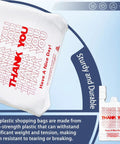 White Thank You Plastic Grocery Bags 11 By 6 By 21 Inches 100 Pack Reusable And Disposable Supermarket Bags For Shopping And Takeout Handy Everyday Carry with thank you print