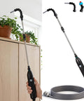 Rechargeable Cordless High Reach Plant Waterer With Telescoping Wand From 25.6 To 33.4 Inches Adjustable Nozzles And Long Hose