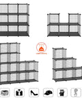 Dope Freely Combinable Wire Cube Storage Organizer Shelf 6 Cube System black metal grids multiple configurations