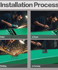 Installation process showing steps to attach Six Pack Three Eighths Inch Weld On Grab Hooks Heavy Duty G70 Grade Utility Hooks