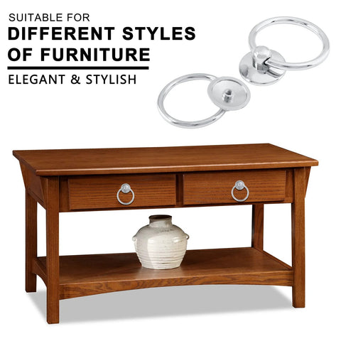Wooden dresser with Six Pack Modern Style Ring Pull Handles in chrome finish shown installed
