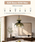 Tribesigns 11" Modern Pendant Lighting with Gradient Green Glass Shade above a dining table in a stylish interior.