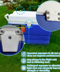 Igloo Cooler Hinge And Latch Replacement Kit For 25 To 165 Quart Coolers installed on blue cooler