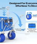 Ten Point Five Inch Balloon Wheel Beach Wagon Heavy Duty All Terrain Cart features adjustable handle and removable cooler bag.