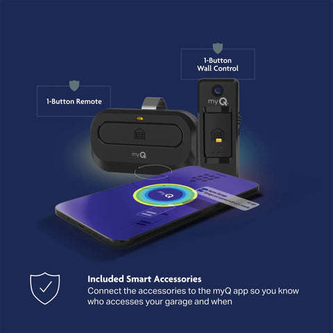 Accessories for Half Horsepower Chain Drive Smart Garage Door Opener With Battery Backup And One Bulb Lighting Quiet DC Motor And MyQ Connectivity