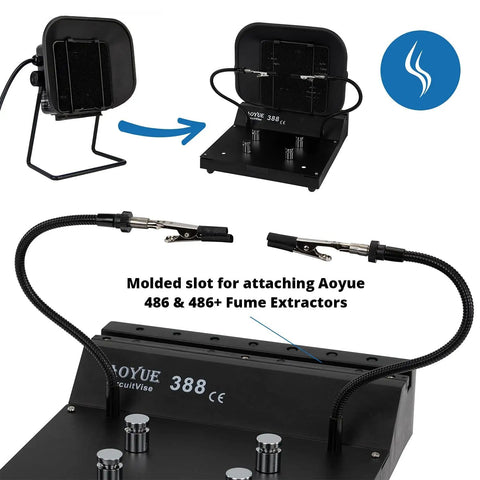 Circuit Vise With Built In Fume Extractor Mount And Tool Holder For PCB Soldering Flexible Gooseneck Helping Hands