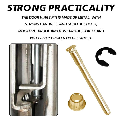 4 Piece Door Hinge Pins And Bushings Kit For Ford F100 F150 F250 F350 And Bronco 1980 1985 And 1996 Models, Galvanized Steel