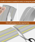 Heavy Duty Ten Foot Floor Cord Cover With 3 Channel PVC Cable Protector showing cutting and trimming instructions.