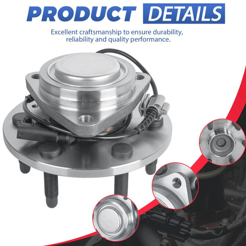 Front Wheel Hub Bearing Assembly 6 Lug 2WD ABS Direct Fit OE Replacement 515097 For 2007-2014 Chevy Silverado 1500 Tahoe close-up