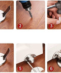 Steps for installation of Hidden Modern Door Stops Made Of Red Bronze Stainless Steel Magnetic Holders for door protection.