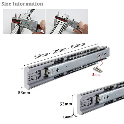 1 Pair Heavy Duty Soft Close Drawer Slides With Metal Ball Bearing Rails For Kitchen Cabinets 26 Inch Smooth Glide Runners dimensions