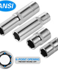 10mm Impact Socket Set With 1/4 And 3/8 Inch Drives, Includes 6-Point And 12-Point Deep And Shallow Sockets, Mirror Chrome Finish
