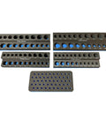 All In One Socket Organizer For 1/4 And 3/8 Drives With SAE And Metric Sizes, deep and standard sockets displayed in EVA foam