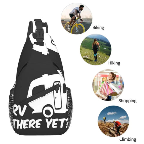 Dope Chest Sling Bag Crossbody Backpack For Travel And Hiking Go To Everyday Carry with RV graphic and zippered pockets