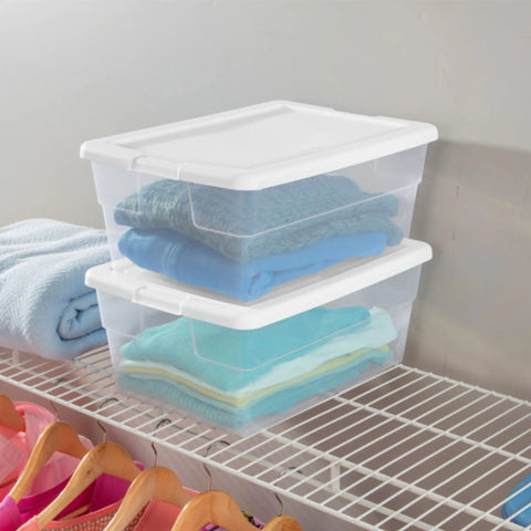 Stackable Clear Plastic Storage Bins 16 Quart 24 Pack Kick Your Clutter To The Curb With These Versatile Household Organizers Perfect For Stashing Gear And Keeping Your Home Base Looking Fresh