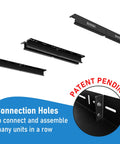 Overhead Garage Storage Rack System For Ceiling Tote Bins Heavy Duty Hanging Rails Metal Shelving connection holes detail