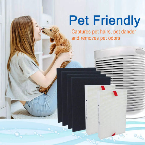 Drop In Replacement Filter Kit For Honeywell HPA200 Series Air Purifiers with H13 R Filters and Activated Carbon Pre Filters shown