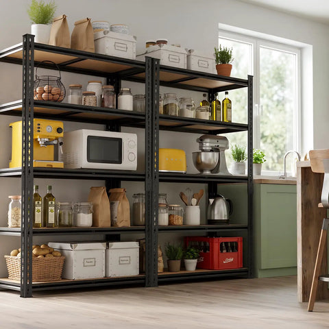 Beefed-Up Heavy Duty 5 Tier Adjustable Metal Shelving Unit With 2500 Lbs Capacity Ultra Sturdy Storage Rack For Garage Warehouse Pantry Closet And Kitchen Organization in kitchen