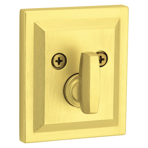 Single Cylinder Front Door Deadbolt With SmartKey Re Key Technology And Microban Protection Satin Brass Finish Easy DIY Install