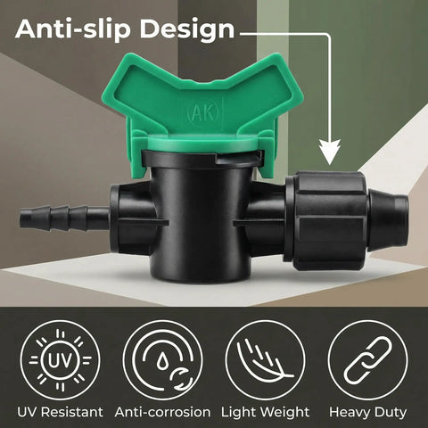 Anti-slip design of Drip Irrigation Fittings Set Twenty Pcs Five Eighth Inch To One Quarter Inch Barb Tubing Takeoff Adapters With Valves
