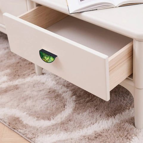 Super Cool 2 Pack Green Gold Fluid Art Cabinet Handles featuring customizable high definition panels on dresser drawer