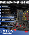 110 Pcs Automotive Circuit Test Lead Kit With Multimeter Probes Back Probe Kit Alligator Clips Relay Wire Connectors Electrical Test Set in black case