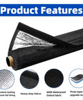 Close-up of Three Layer Copper Pipe Insulation Sleeve with Oxford cover, aluminum lining, Velcro, for HVAC, size 72 by 10 inches.