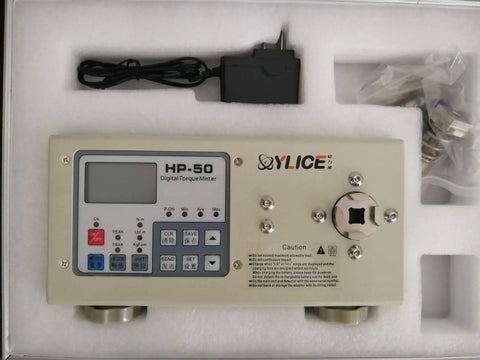 Digital Electric Torque Meter Tester For Screwdrivers Switch Between Kgf Cm Lbf In And Nm Peak Hold Readout Battery Level Indicator Pro Grade High Capacity Lithium Battery With Auto Charge Control Durable Button Design No Software Needed, HP-50 unit in foam tray