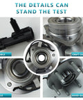Close-up of Pair Front Wheel Bearing Hub Assembly 515036 Two Pack For Cadillac Escalade EXT ESV 2002 2006 Express 1500 2500 Suburban Tahoe Silverado GMC Sierra Savana Yukon 1999 2014 AWD 4WD components with detailed text labels
