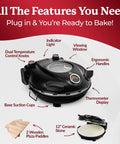 Indoor Electric Pizza Oven With Ceramic Stone For Crispy Crust Pizza Fast Home Pies In Under Six Minutes On A Countertop