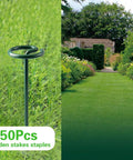 Circle Top Landscape Staples 6 Inch Green Turf Stakes 9 Gauge Beefy Heavy Duty Yard Lawn Spikes For Outdoor Soil Gardening