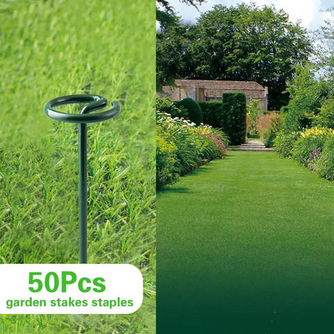 Circle Top Landscape Staples 6 Inch Green Turf Stakes 9 Gauge Beefy Heavy Duty Yard Lawn Spikes For Outdoor Soil Gardening