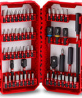 Heavy Duty Shockwave Impact Driver Bit Set 55 Piece With PACKOUT Case, alloy steel bits in red case