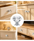 Top Tier Crystal Cabinet Knobs And Drawer Handles With Slick Silver Tone Heavy Duty Aluminum Core Badass 30mm on modern drawers.
