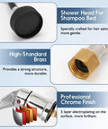 Pro Grade Shampoo Bowl Faucet Kit With Vacuum Breaker, Hose And Sprayer, durable brass parts and professional chrome finish