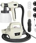 Top Tier HVLP Paint Sprayer, 800W Electric Spray Paint Gun with 1300ml cup and three nozzles for DIY projects.