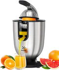 Eurolux Premium Electric Orange Juicer Featuring 160W High-Torque Motor For Commercial-Grade Citrus Squeezing Power pouring juice.
