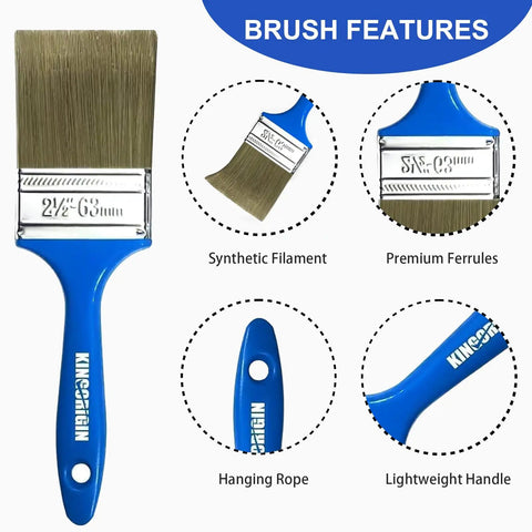 30 Pack Paint Brush Set With 5 Sizes 0.5 In 1 In 1.5 In 2 In 2.5 In Dope For Walls Furniture And Crafts Durable Bristles No Shedding