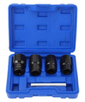 5 Piece Twist Socket Set With Beefy Locking Wheel Nut Remover, Half Inch Drive Includes 17mm 19mm 21mm 22mm Sockets, Heavy Duty Chrome Molybdenum Steel