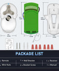 Plug And Play Ceiling Fan Remote Kit With Light Dimmer And 3 Speeds Universal Compatibility For Most Brands Easy Wireless Upgrade No Wiring Needed Replaces 99770 99813 99815 99384 99772 99122 99123 99600 product and packaging contents, including remote, wall bracket, receiver, and accessories.