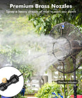 Outdoor Misting Fan Kit With 16.4 Ft Mist Hose For Patio And Backyard Cooling Portable Water Mister System With Independent Valve spraying mist