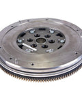 Straight Bolt Up Dual Mass Clutch Flywheel Replacement Fits 2011 To 2019 Nissan Juke Sentra 1.6L 4 Cylinder side view image showing metal construction.
