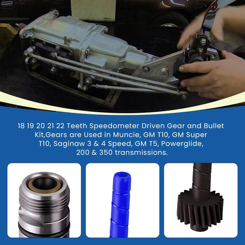18 19 20 21 22 Teeth Speedometer Driven Gear and Bullet Kit for Muncie GM T10 Super T10 Saginaw GM T5 Powerglide 200 350
