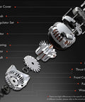 Exploded view of Drop-In 12V 105 Amp Clockwise Alternator For Honda Accord, Civic, CR-V, Element, Acura TSX CSX Replacement 1042104732