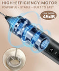 Electric Handheld Milk Frother Wand With Stand, 3 Speed Controls For Creamy Foam In Under 10 Seconds, Black motor detail