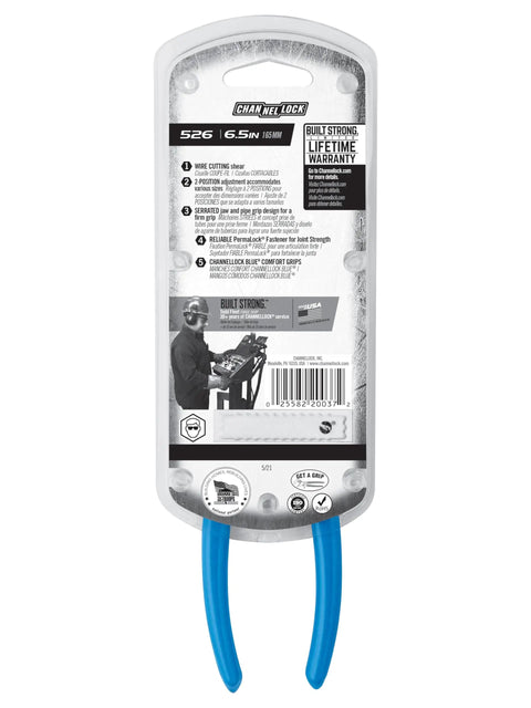 Slip Joint Pliers 526 Two Position Adjustable With Serrated Jaw And Wire Cutter Rust Resistant Made In USA Six Inch Workhorse Pliers For Gripping Turning And Holding Pipes Bolts And Fasteners In The Shop