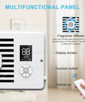 Register Booster Fan For 4x10 Vents, 10 Speeds, LED Screen Remote, Thermostat Control showing display screen and function button