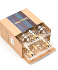Box of 6 Pack Edison Light Bulbs With Squirrel Cage Filament, 60W, 2200K Amber Warm, 230 Lumens, ST58, E26 Base, Dimmable