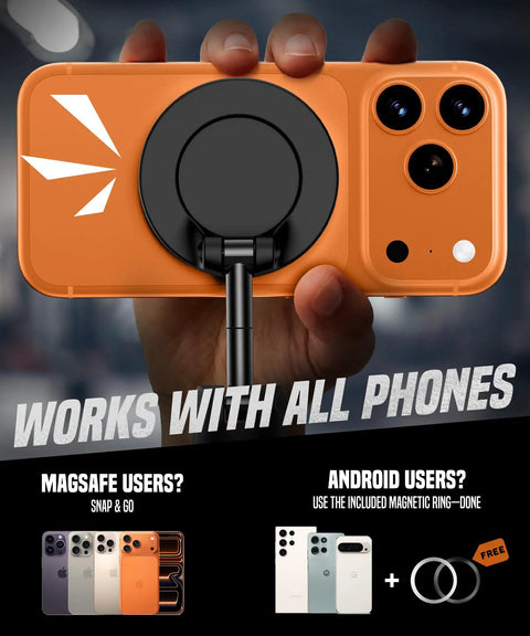 Magnetic Gym Phone Mount For MagSafe All Metal Dual Magnet Stand For iPhone And Android 360 Degree Adjustable Tri Axis