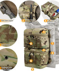 Tactical Zip On Back Panel Double Pouch Assault Modular Backpack for V5 Vest Made With 500D Nylon Lightweight Waterproof Gear